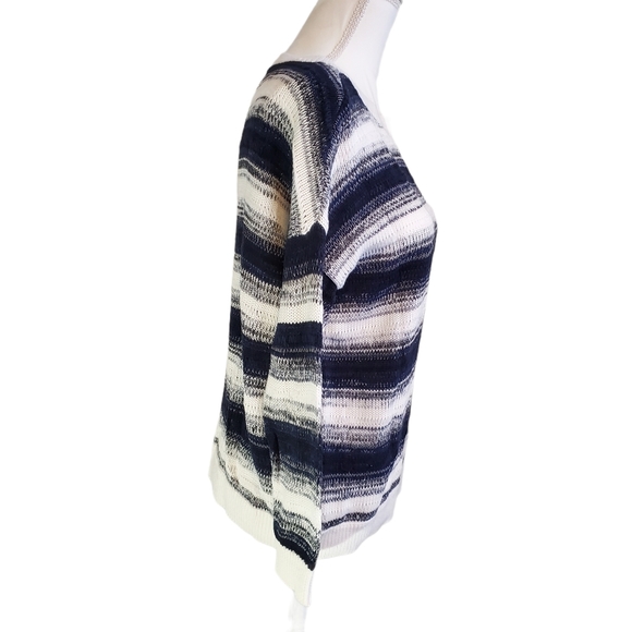 EUC Vince Blue Ombre Striped Gradient Knit Sweater - Picture 6 of 10